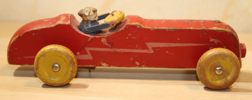 Großer antiker holz rennwagen - großer, holz-rennwagen